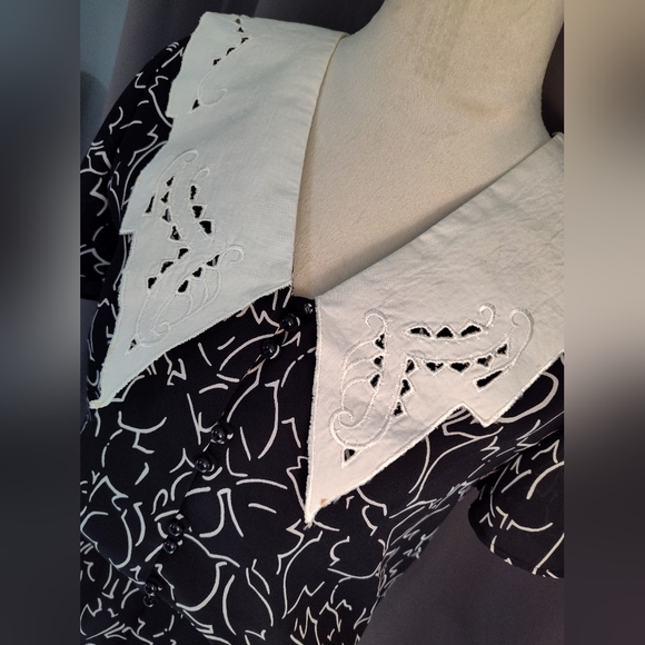 Liz petites vintage collar blouse size small - Picture 2 of 6
